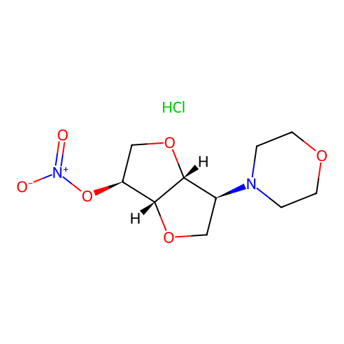 1,4:3,6-Dianhydro-2-deoxy-2-(4-morpholinyl)-L-iditol 5-nitrate monohydrochloride structure