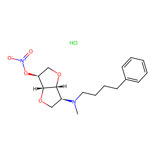 L-Iditol, 1,4:3,6-dianhydro-2-deoxy-2-(methyl(4-phenylbutyl)amino)-, 5-nitrate, monohydrochloride structure