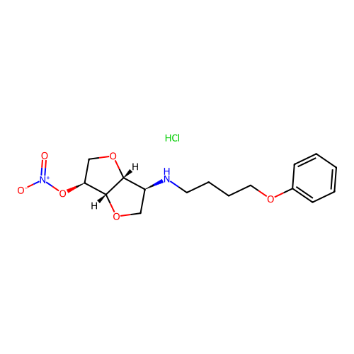 1,4:3,6-Dianhydro-2-deoxy-2-((4-phenoxybutyl)amino)-L-iditol 5-nitrate monohydrochloride structure