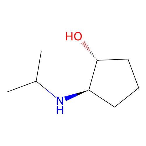 trans-(1R,2R)-2-(propan-2-ylamino)cyclopentan-1-ol structure
