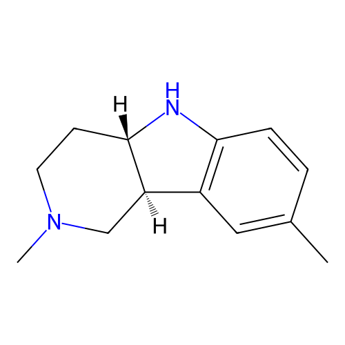 (4aS,9bS)-2,8-dimethyl-1H,2H,3H,4H,4aH,5H,9bH-pyrido[4,3-b]indole structure