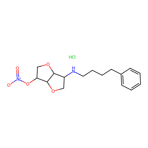 1,4:3,6-Dianhydro-2-deoxy-2-((4-phenylbutyl)amino)-D-glucitol 5-nitrate monohydrochloride structure