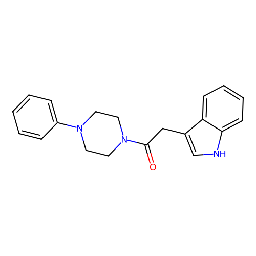 2-(1H-indol-3-yl)-1-(4-phenylpiperazin-1-yl)ethanone structure