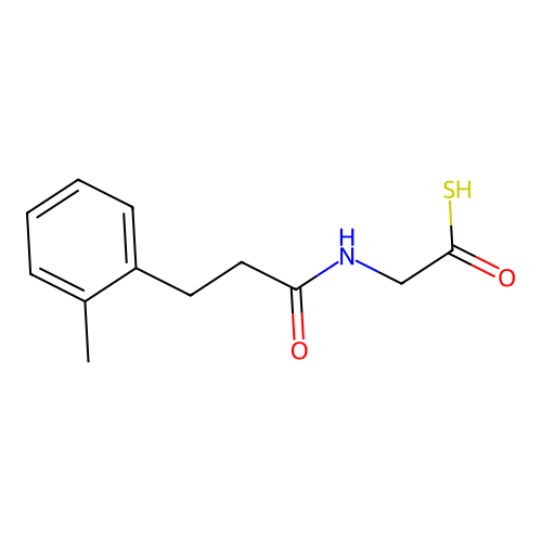 N-(3-Phenylpropionyl)glycine methylthio ester structure