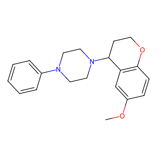 Piperazine, 1-(3,4-dihydro-6-methoxy-2H-1-benzopyran-4-yl)-4-phenyl- structure