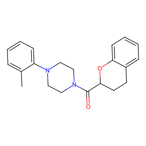 Piperazine, 1-((3,4-dihydro-2H-1-benzopyran-2-yl)carbonyl)-4-(2-methylphenyl)- structure