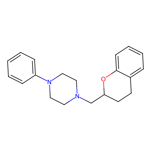 Piperazine, 1-((3,4-dihydro-2H-1-benzopyran-2-yl)methyl)-4-phenyl- structure