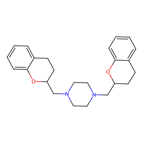 Piperazine, 1,4-bis((3,4-dihydro-2H-1-benzopyran-2-yl)methyl)- structure