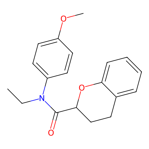 2H-1-Benzopyran-2-carboxamide, 3,4-dihydro-N-ethyl-N-(4-methoxyphenyl)- structure