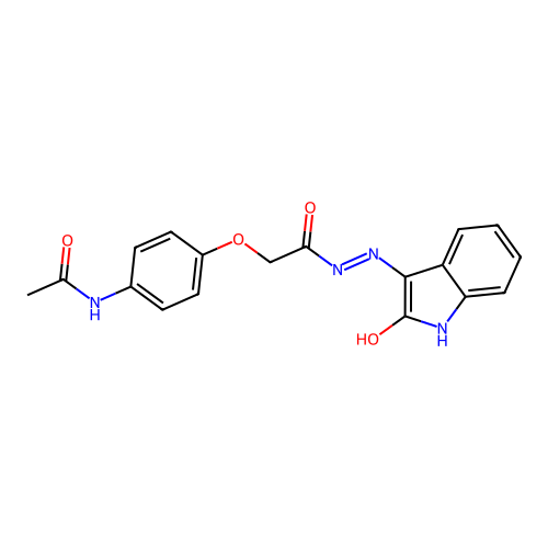 3-(2-(4-Acetamidophenoxy)acetylhydrazidyl)-2-oxoindoline structure
