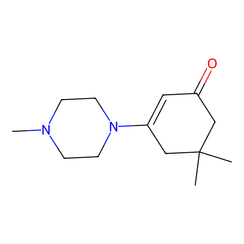 2-Cyclohexen-1-one, 5,5-dimethyl-3-(4-methyl-1-piperazinyl)- structure