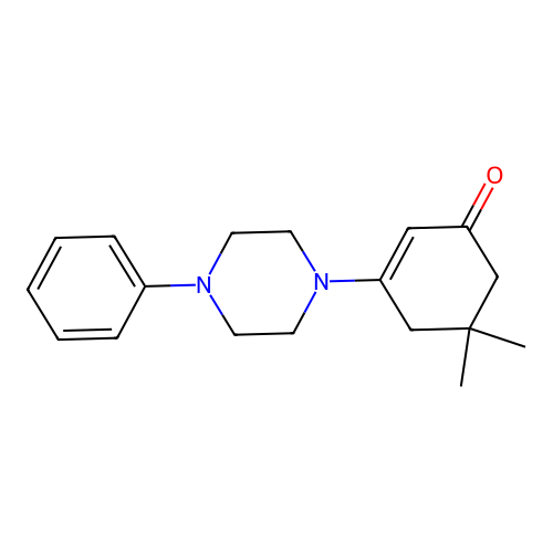 5,5-Dimethyl-3-(4-phenylpiperazin-1-yl)cyclohex-2-en-1-one structure