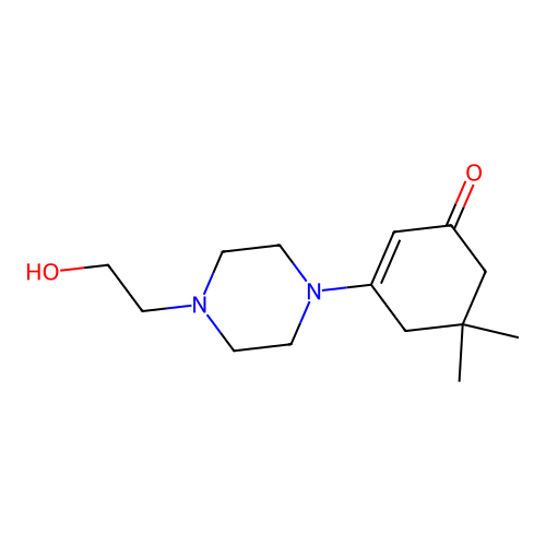 3-[4-(2-Hydroxyethyl)piperazin-1-yl]-5,5-dimethylcyclohex-2-en-1-one structure