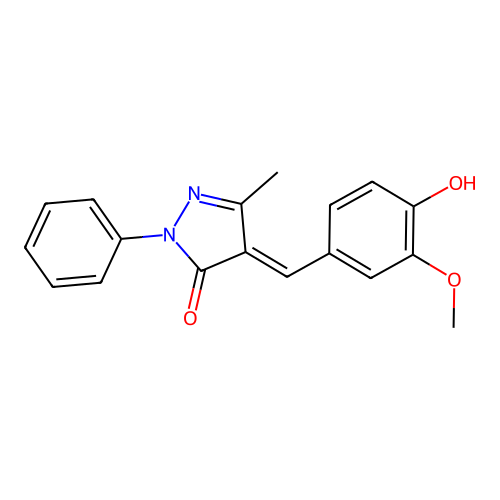 4-[(4-Hydroxy-3-methoxyphenyl)methylidene]-5-methyl-2-phenylpyrazol-3-one structure