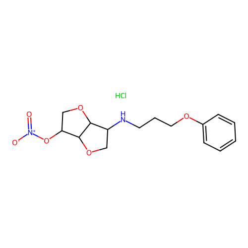 2-(3-Phenoxypropylamino)-2-desoxy-1,4:3,6-dianhydro-D-glucit-5-nitrat-hydrochlorid [German] structure