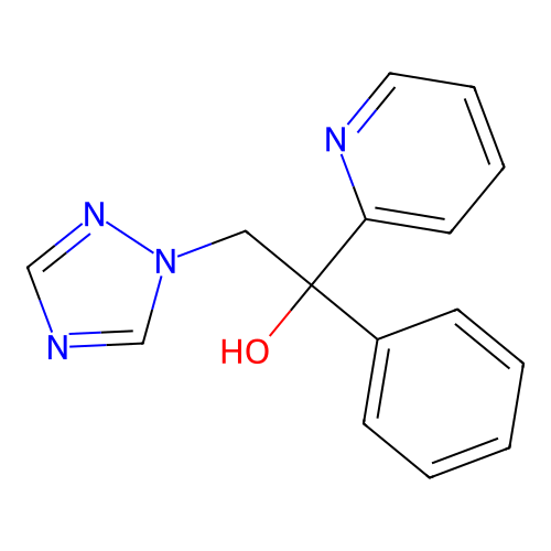 1-phenyl-1-(pyridin-2-yl)-2-(1H-1,2,4-triazol-1-yl)ethanol structure