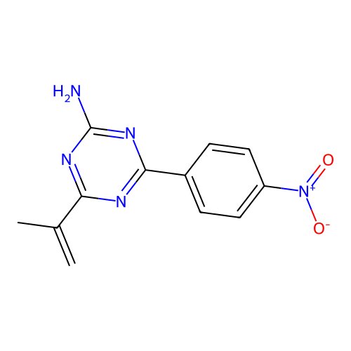 4-(4-Nitrophenyl)-6-prop-1-en-2-yl-1,3,5-triazin-2-amine structure