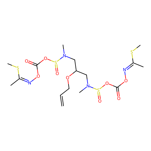 Ethanimidothioic acid, N,N'-((2-(2-propenyloxy)-1,3-propanediyl)bis(oxysulfinyl(methylimino)carbonyloxy))bis-, dimethyl ester structure