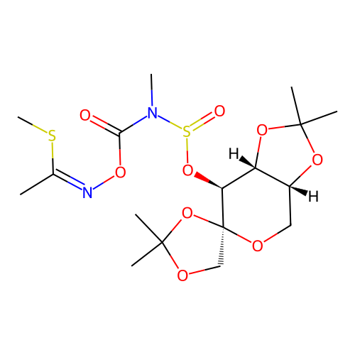 beta-D-Fructopyranose, 1,2:4,5-bis-O-(1-methylethylidene)-, methyl((((1-(methylthio)ethylidene)amino)oxy)carbonyl)amidosulfite structure