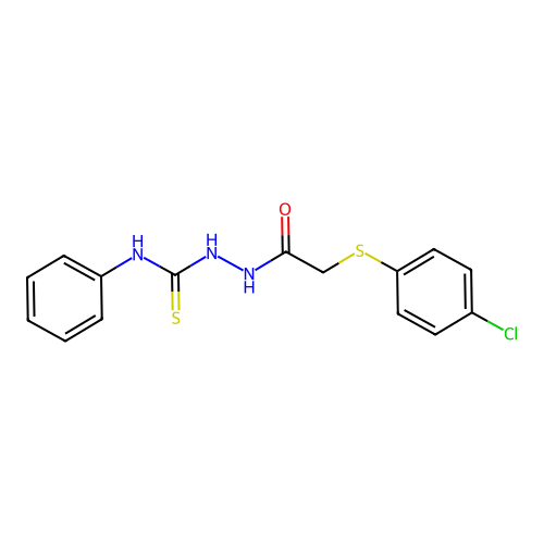 1-[2-(4-Chlorophenylthio)acetyl]-4-phenylthiosemicarbazide structure