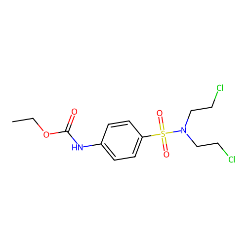 Carbamic acid, (4-((bis(2-chloroethyl)amino)sulfonyl)phenyl)-, ethyl ester structure