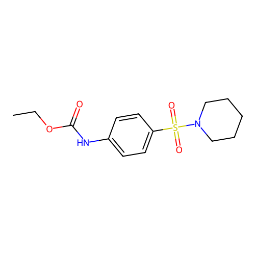Carbamic acid, (4-(1-piperidinylsulfonyl)phenyl)-, ethyl ester structure