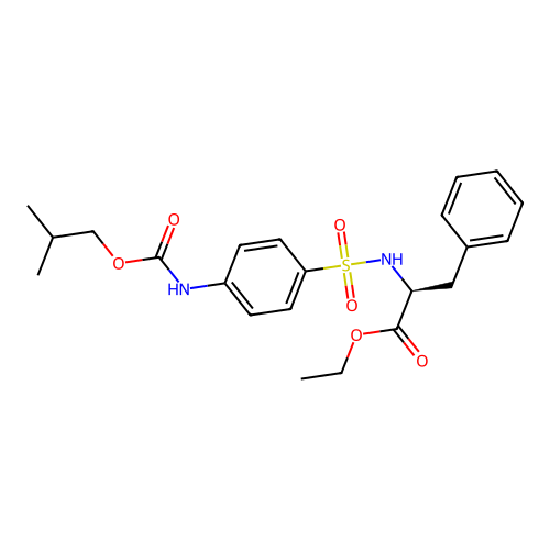 L-Phenylalanine, N-((4-(((2-methylpropoxy)carbonyl)amino)phenyl)sulfonyl)-, ethyl ester structure