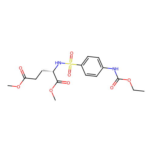L-Glutamic acid, N-((4-((ethoxycarbonyl)amino)phenyl)sulfonyl)-, dimethyl ester structure