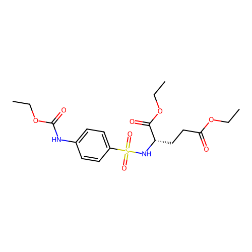 L-Glutamic acid, N-((4-((ethoxycarbonyl)amino)phenyl)sulfonyl)-, diethyl ester structure