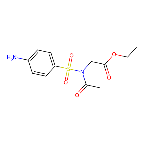 Glycine, N-acetyl-N-((4-aminophenyl)sulfonyl)-, ethyl ester structure