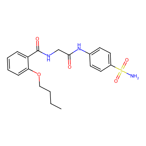 Benzamide, N-(2-((4-(aminosulfonyl)phenyl)amino)-2-oxoethyl)-ar-butoxy- structure