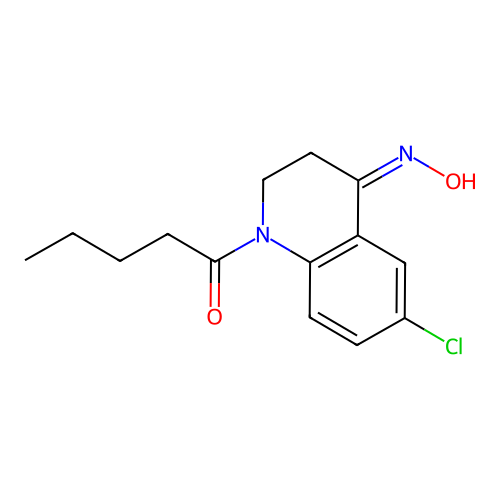 4(1H)-Quinolinone, 6-chloro-2,3-dihydro-1-(1-oxopentyl)-, 4-oxime structure