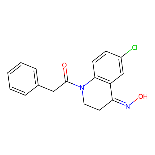 4(1H)-Quinolinone, 6-chloro-2,3-dihydro-1-(phenylacetyl)-, 4-oxime structure