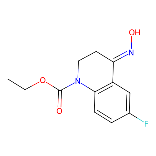 Ethyl 6-fluoro-4-hydroxyimino-2,3-dihydroquinoline-1-carboxylate structure