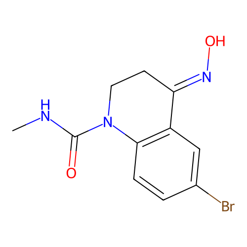 6-bromo-4-hydroxyimino-N-methyl-2,3-dihydroquinoline-1-carboxamide structure