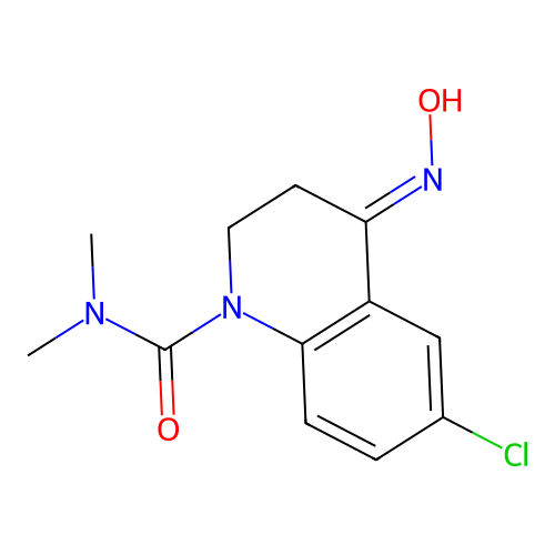6-chloro-4-hydroxyimino-N,N-dimethyl-2,3-dihydroquinoline-1-carboxamide structure