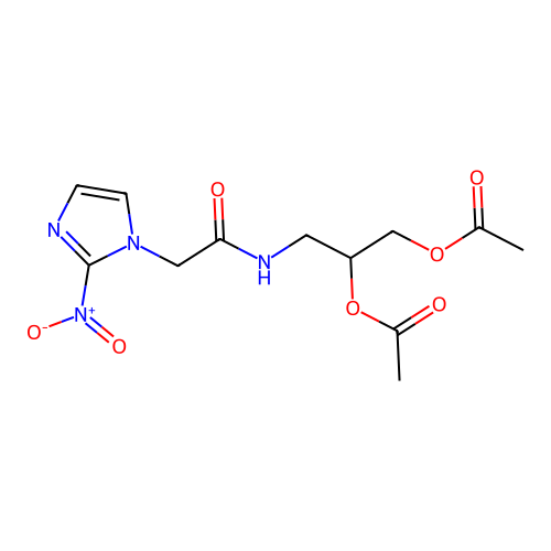 [2-Acetyloxy-3-[[2-(2-nitroimidazol-1-yl)acetyl]amino]propyl] acetate structure