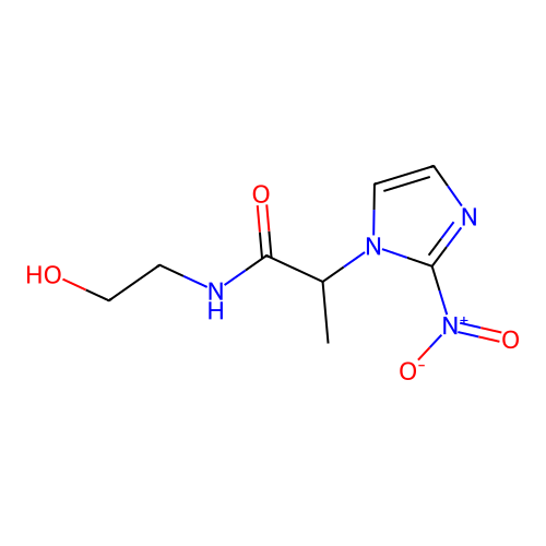 N-(2-hydroxyethyl)-2-(2-nitroimidazol-1-yl)propanamide structure