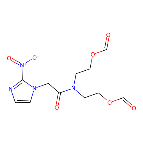 2-[2-Formyloxyethyl-[2-(2-nitroimidazol-1-yl)acetyl]amino]ethyl formate structure