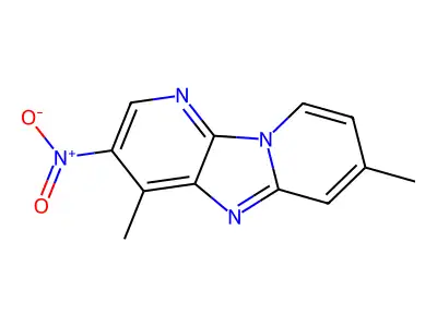 Dipyrido(1,2-a:3',2'-d)imidazole, 4,7-dimethyl-3-nitro- structure