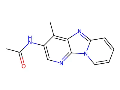 Acetamide, N-(4-methyldipyrido(1,2-a:3',2'-d)imidazol-3-yl)- structure