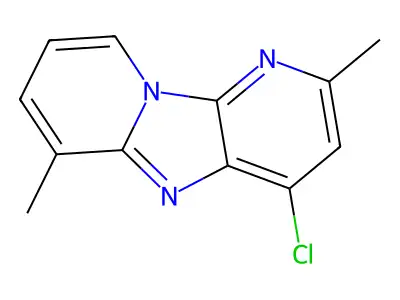 Dipyrido(1,2-a:3',2'-d)imidazole, 4-chloro-2,6-dimethyl- structure