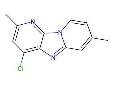 Dipyrido(1,2-a:3',2'-d)imidazole, 4-chloro-2,7-dimethyl- structure