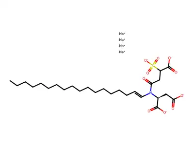 tetrasodium;(2S)-2-[(3-carboxylato-3-sulfonatopropanoyl)-octadec-1-enylamino]butanedioate structure