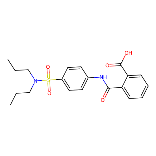 2-[[4-(Dipropylsulfamoyl)phenyl]carbamoyl]benzoic acid structure