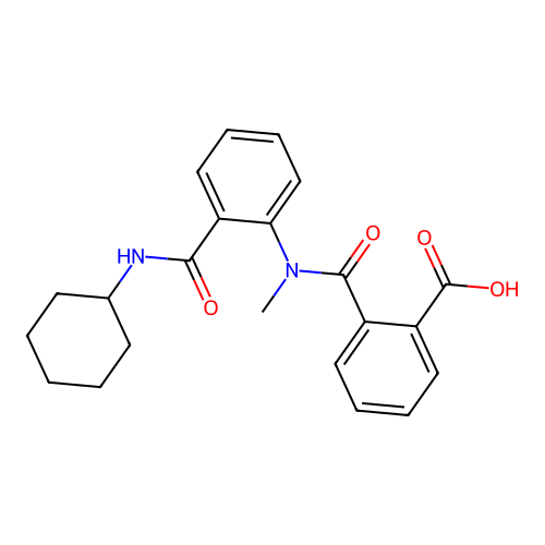 2-{[2-(Cyclohexylcarbamoyl)phenyl](methyl)carbamoyl}benzoic acid structure