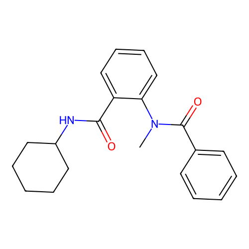N-cyclohexyl-2-[methyl(phenylcarbonyl)amino]benzamide structure