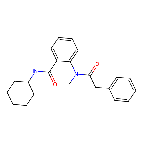 N-cyclohexyl-2-[methyl(phenylacetyl)amino]benzamide structure
