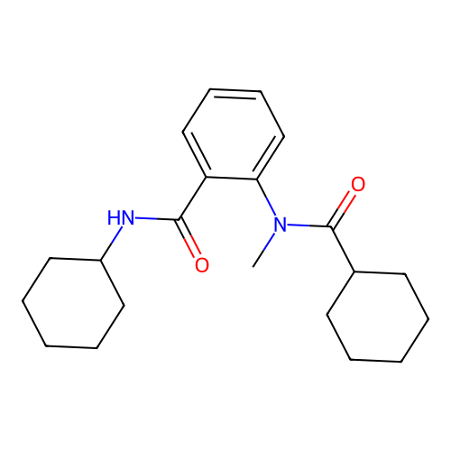 N-cyclohexyl-2-[(cyclohexylcarbonyl)(methyl)amino]benzamide structure
