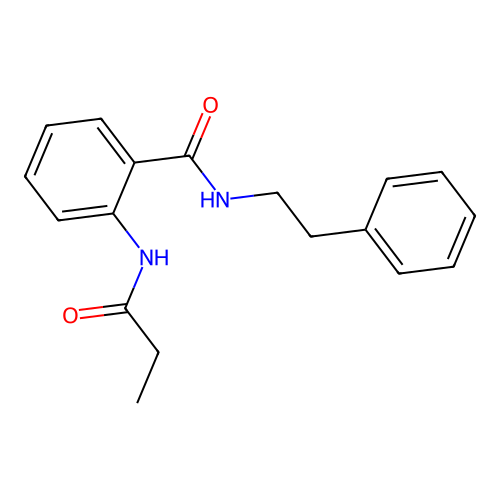 N-(2-phenylethyl)-2-(propanoylamino)benzamide structure
